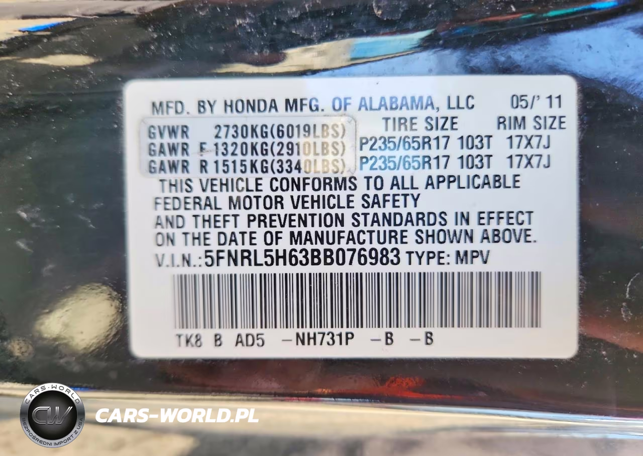 2011 Honda Odyssey Exl VIN:5FNRL5H63BB076983 - 13