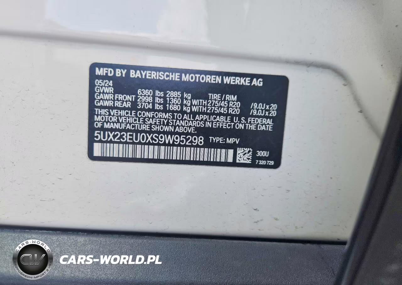2025 BMW X5 xDrive40I VIN:5UX23EU0XS9W95298 - 13
