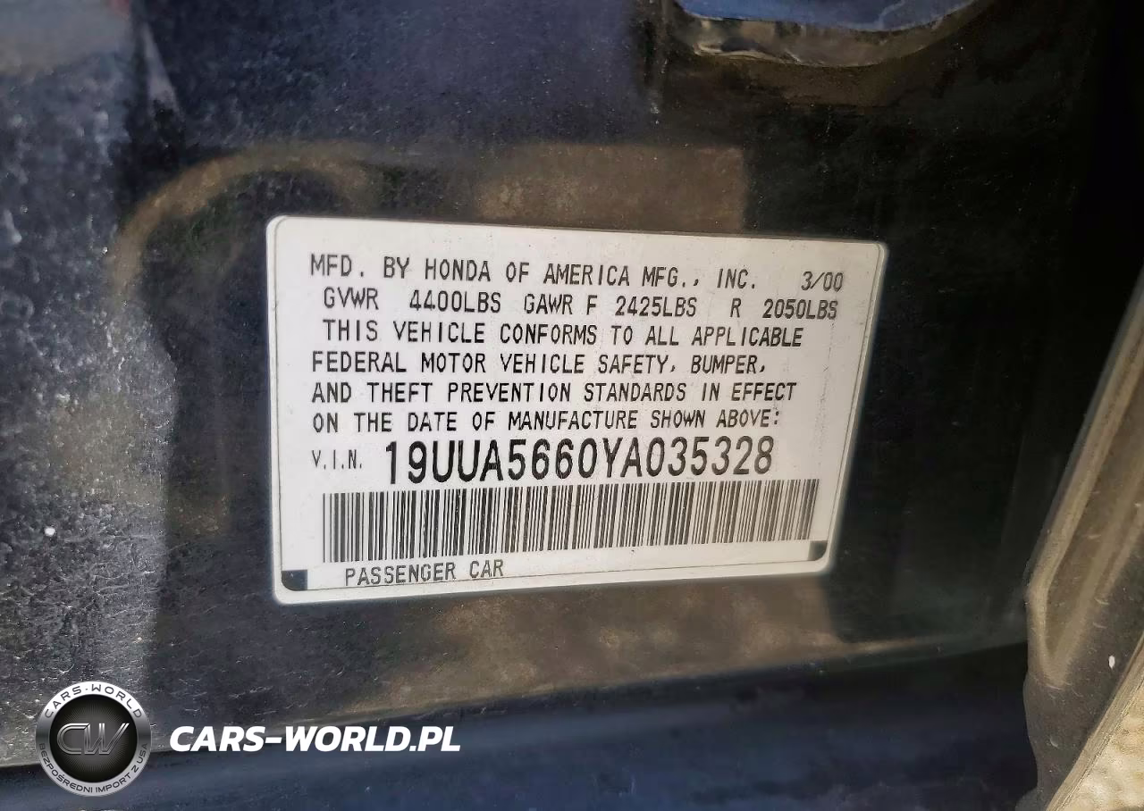 2000 Acura 3.2Tl VIN:19UUA5660YA035328 - 12