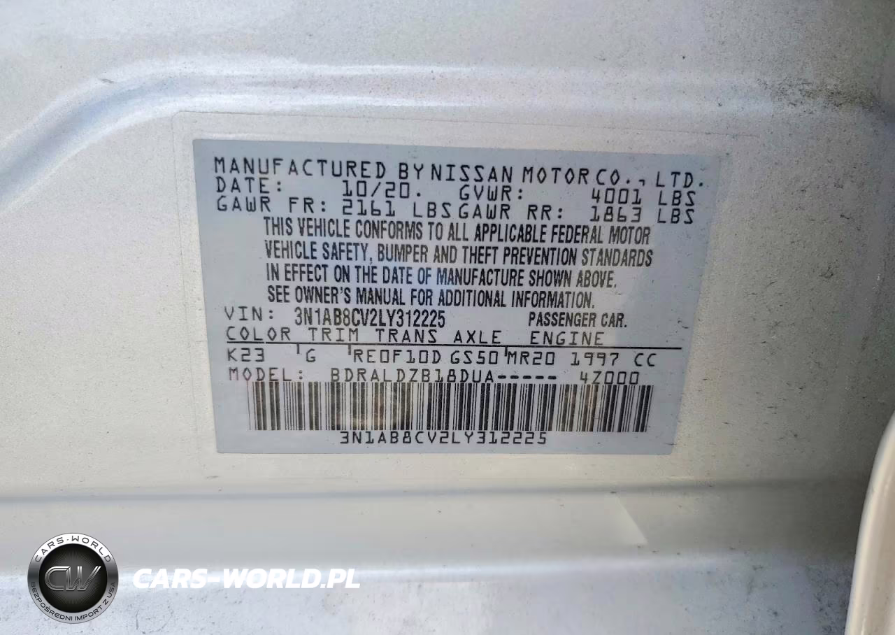 2020 Nissan Sentra Sv VIN:3N1AB8CV2LY312225 - 12