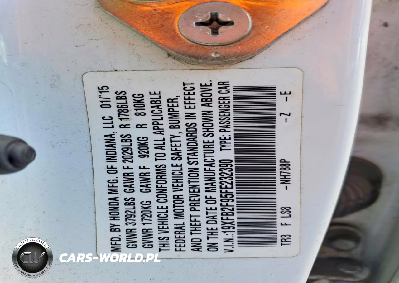2015 Honda Civic Exl VIN:19XFB2F95FE232390 - 12