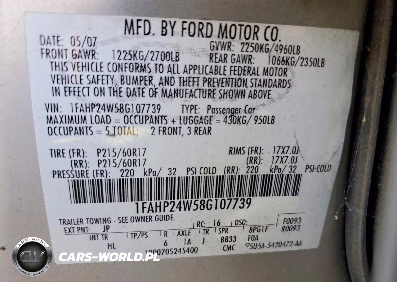 2008 Ford Taurus Sel VIN:1FAHP24W58G107739 - 12