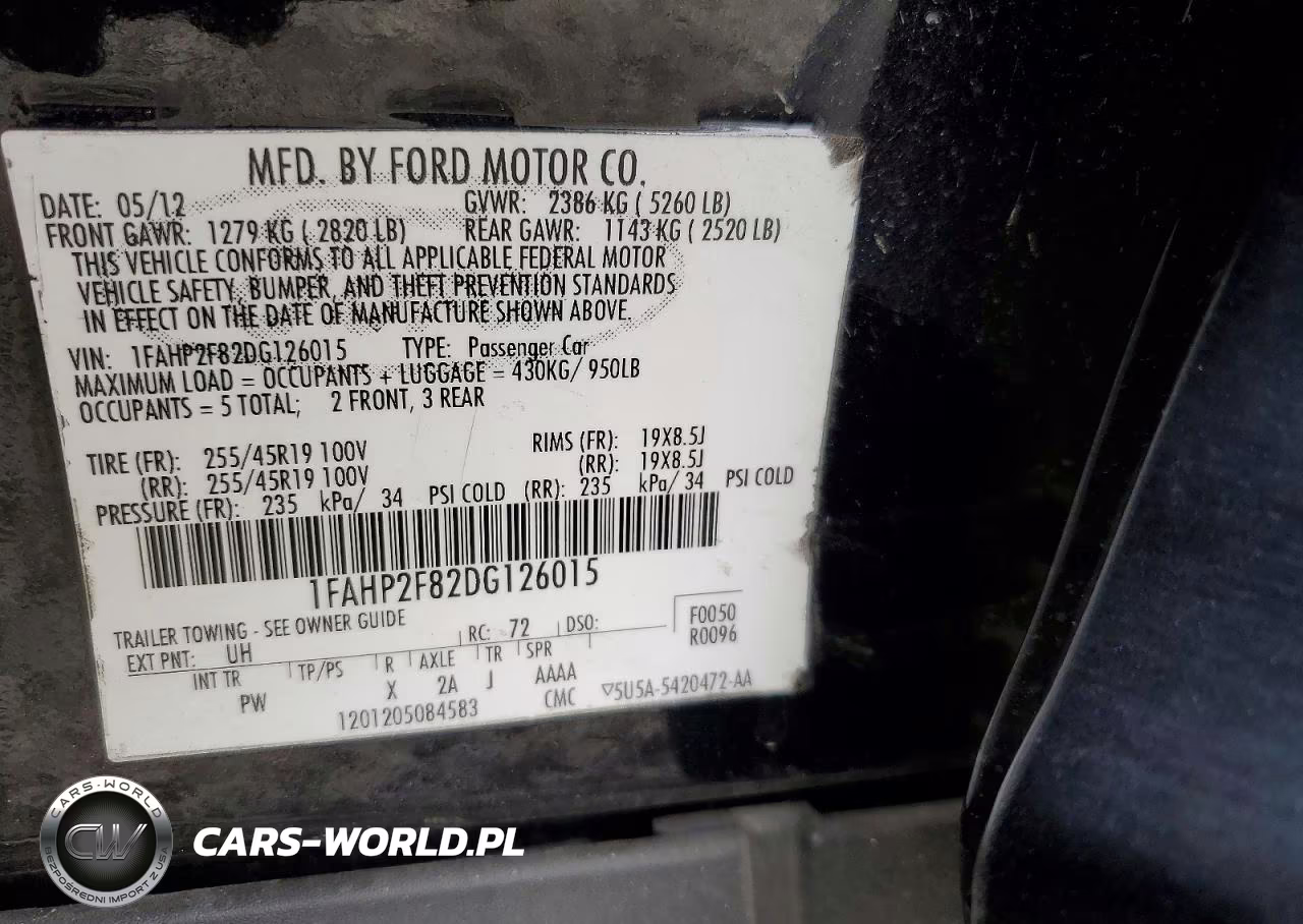 2013 Ford Taurus Limited VIN:1FAHP2F82DG126015 - 12