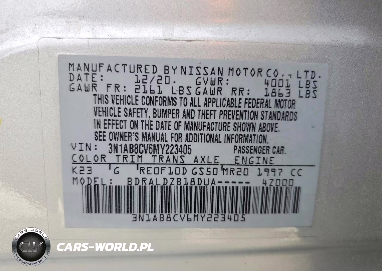 2021 Nissan Sentra Sv VIN:3N1AB8CV6MY223405 - 13