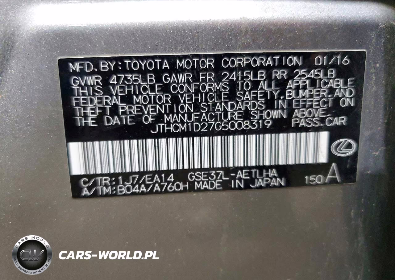 2016 Lexus Is 300 VIN:JTHCM1D27G5008319 - 13