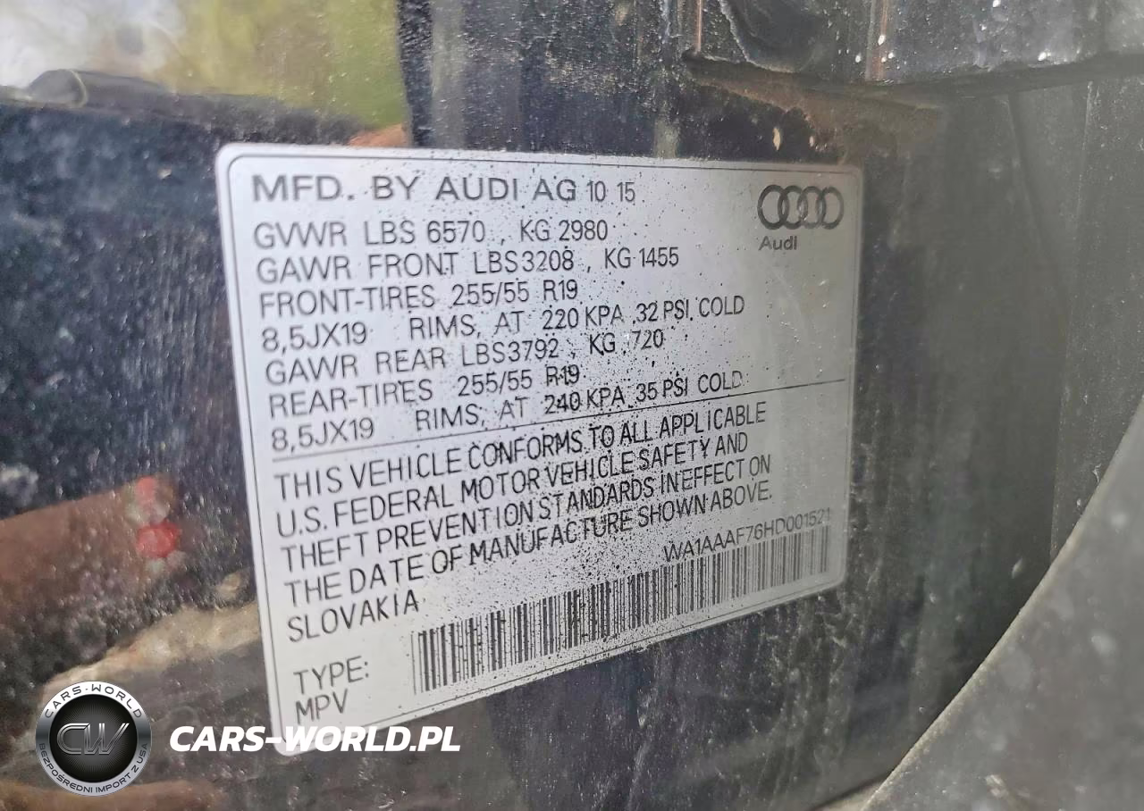 2017 Audi Q7 Premium VIN:WA1AAAF76HD001521 - 14