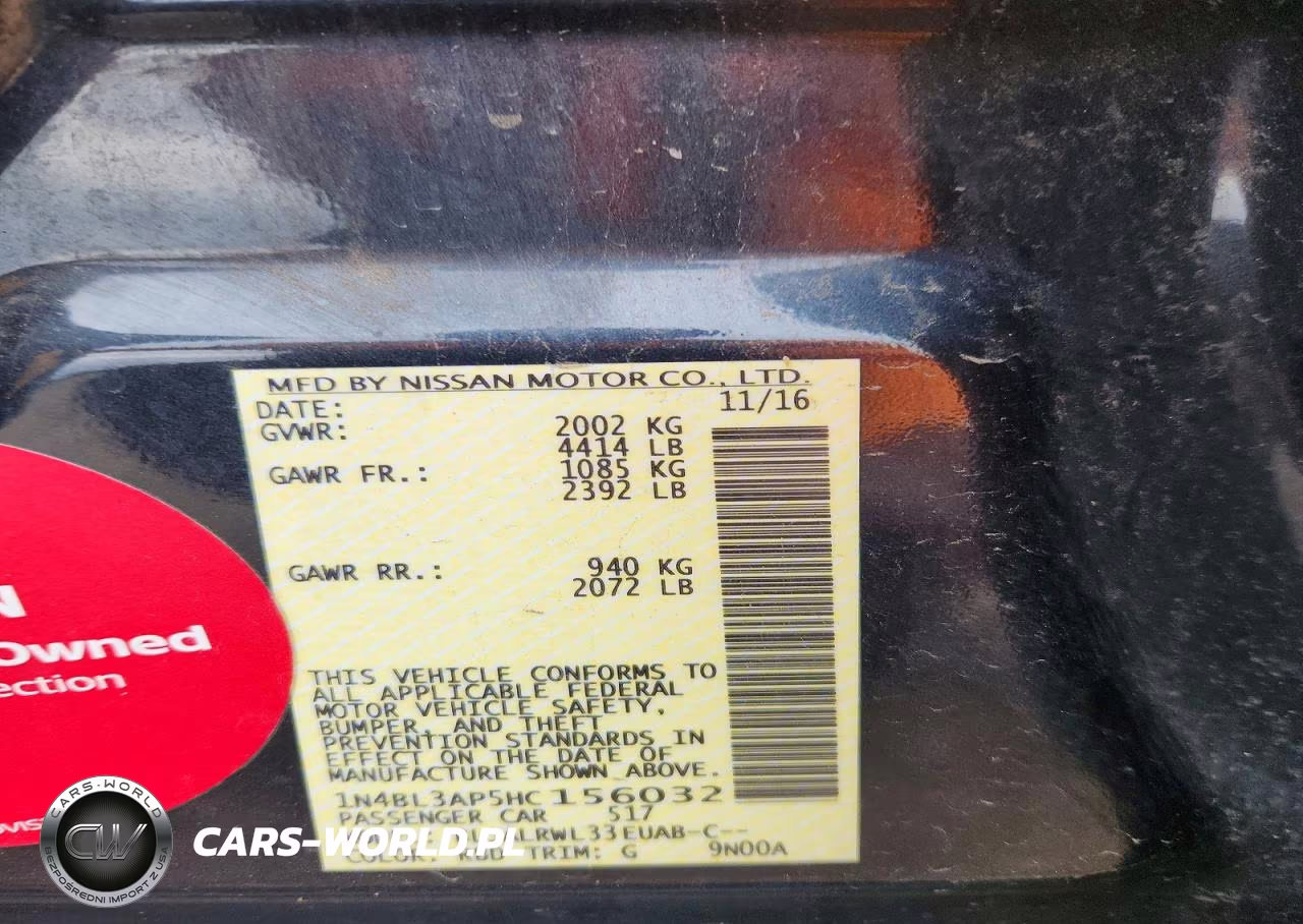2017 Nissan Altima 3.5 Sl VIN:1N4BL3AP5HC156032 - 12