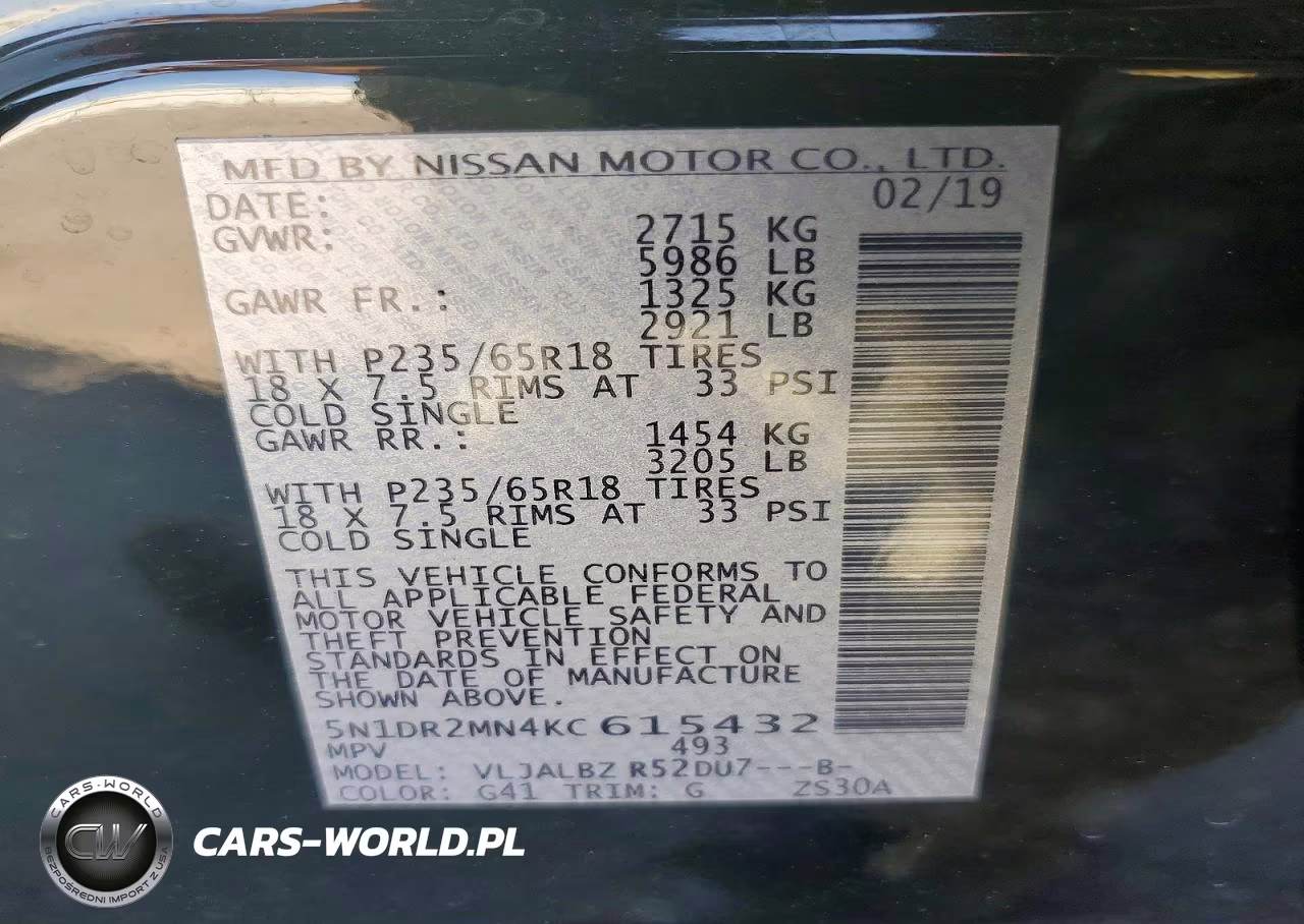 2019 Nissan Pathfinder S VIN:5N1DR2MN4KC615432 - 13