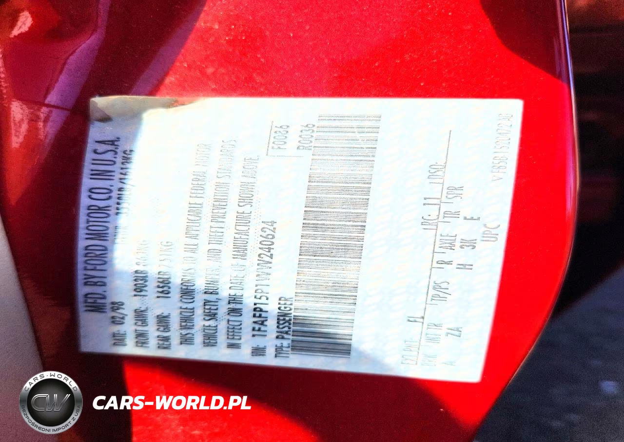 1998 Ford Escort Se VIN:1FAFP15P1WW240624 - 12