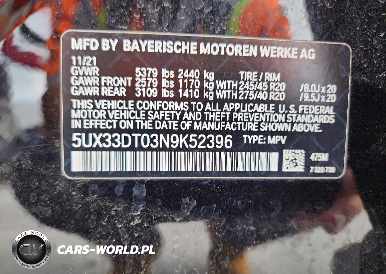 2022 BMW X4 xDrive30I VIN:5UX33DT03N9K52396 - 14