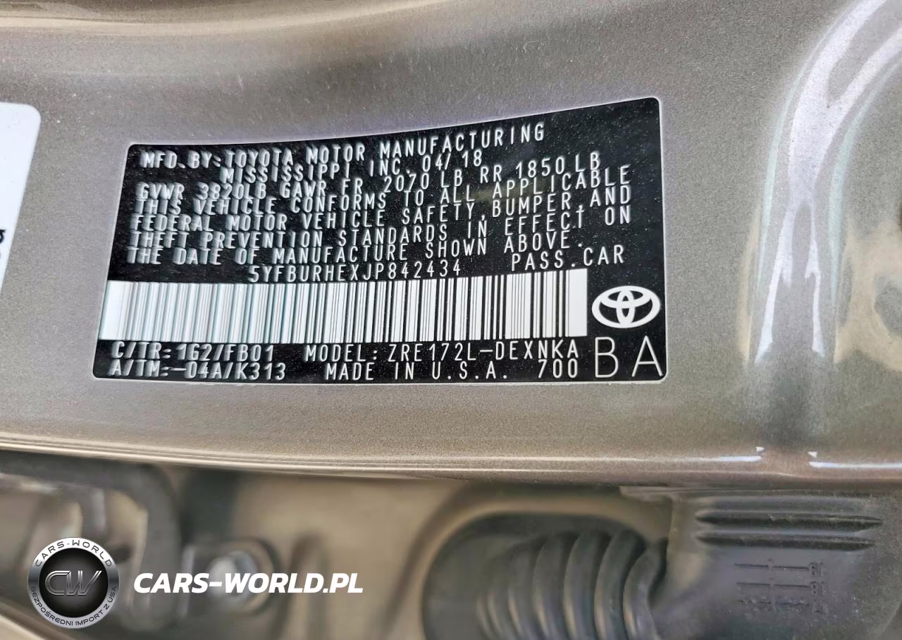 2018 Toyota Corolla Le VIN:5YFBURHEXJP842434 - 13