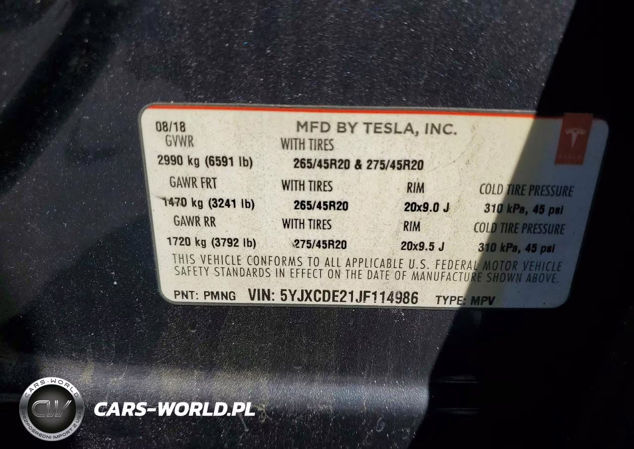 2018 Tesla Model X VIN:5YJXCDE21JF114986 - 12