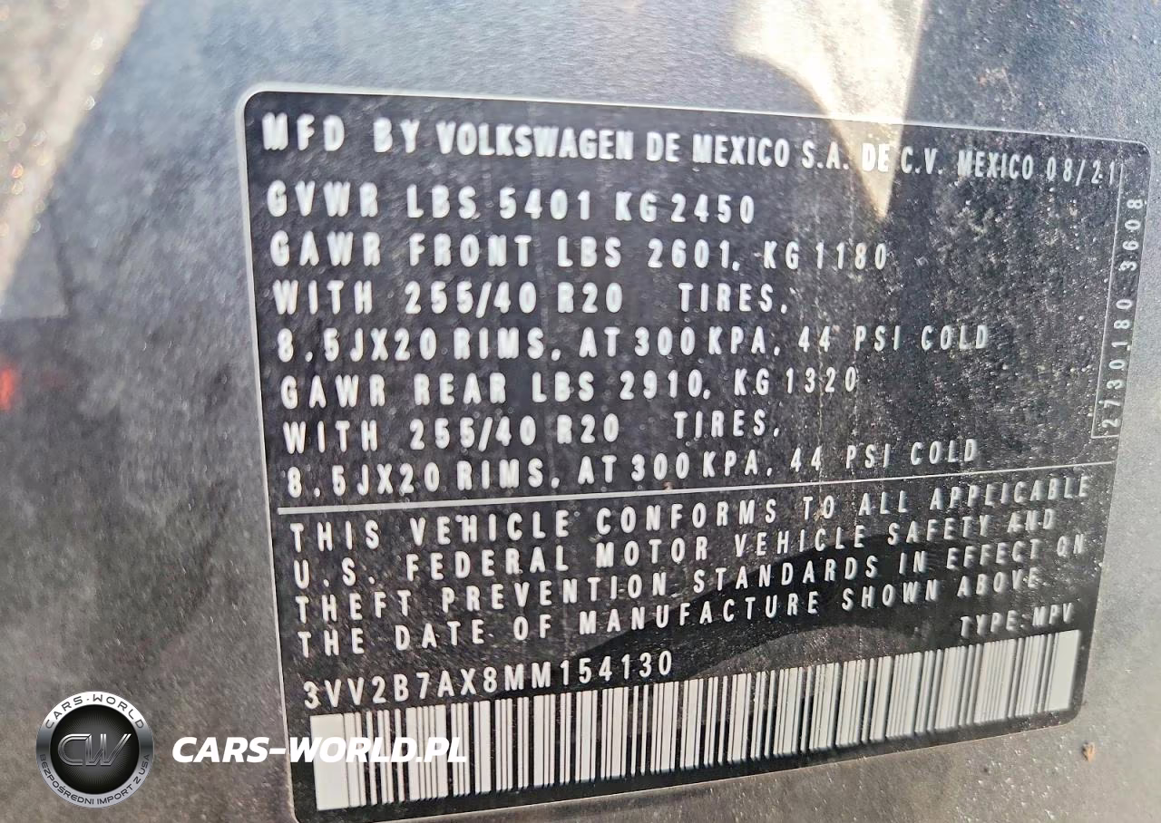 2021 Volkswagen Tiguan Se VIN:3VV2B7AX8MM154130 - 13
