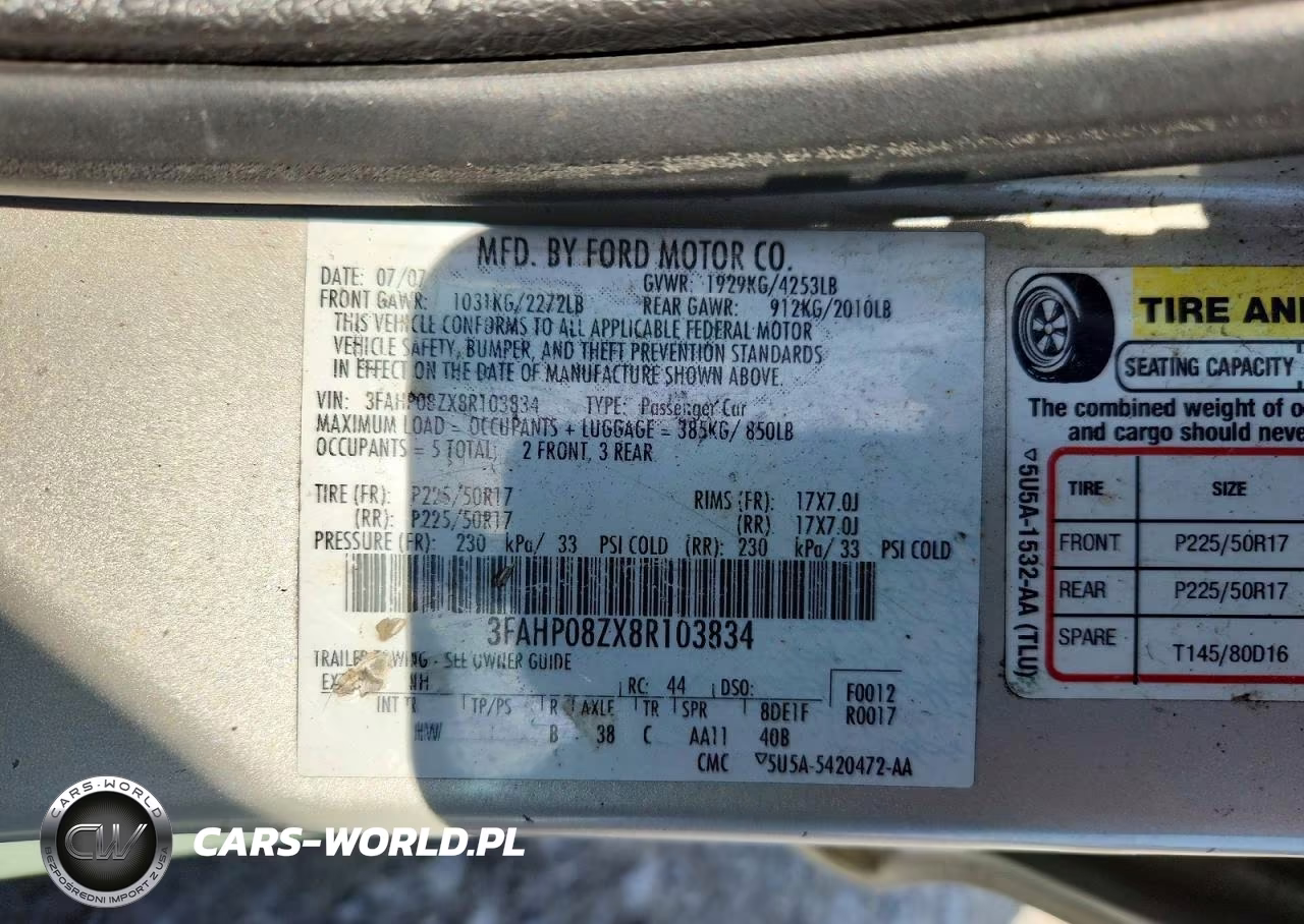 2008 Ford Fusion Sel VIN:3FAHP08ZX8R103834 - 12