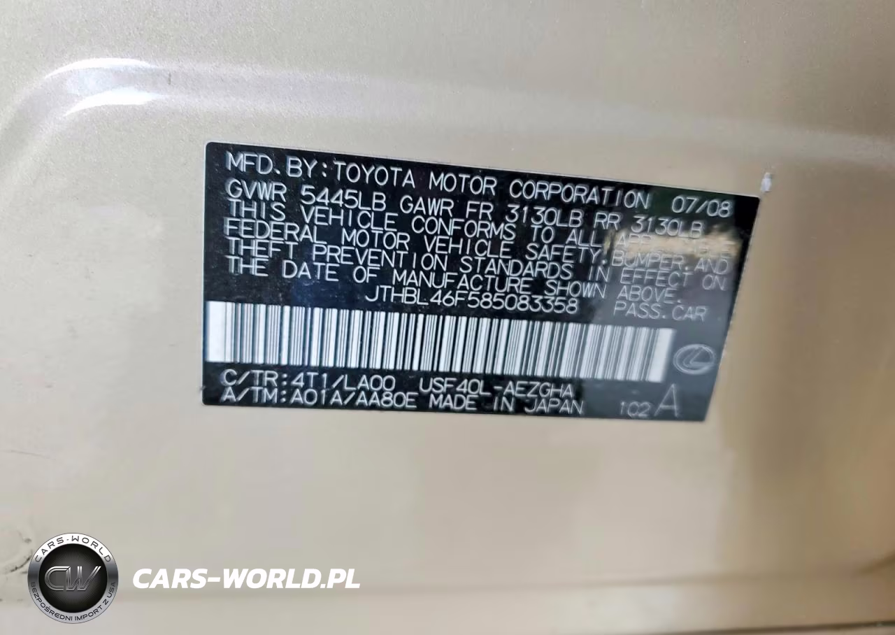 2008 Lexus Ls 460 VIN:JTHBL46F585083358 - 12