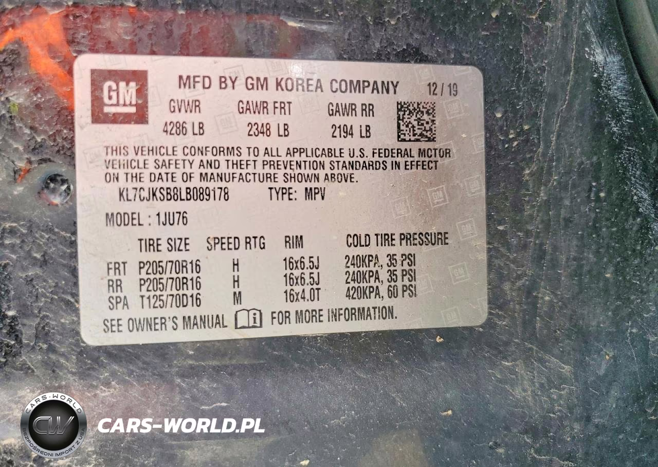 2020 Chevrolet Trax Ls VIN:KL7CJKSB8LB089178 - 14