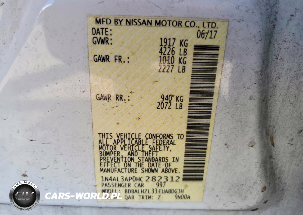 2017 Nissan Altima 2.5 Sr VIN:1N4AL3AP0HC282312 - 13