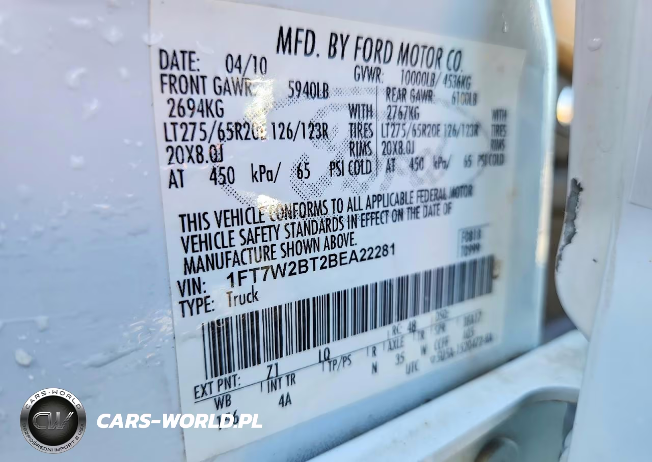2011 Ford F250 Super Duty VIN:1FT7W2BT2BEA22281 - 12