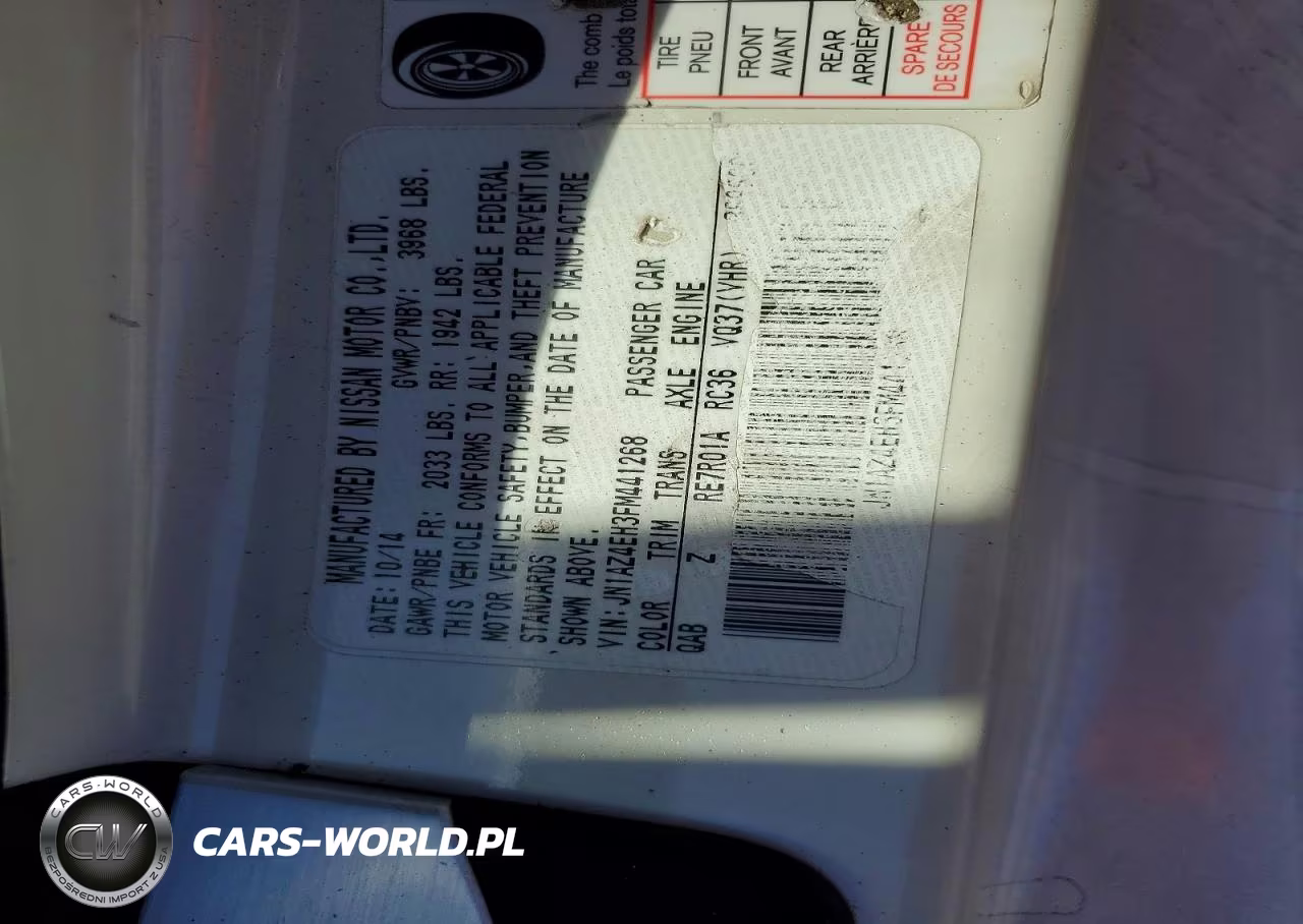 2015 Nissan 370Z Base VIN:JN1AZ4EH3FM441268 - 12