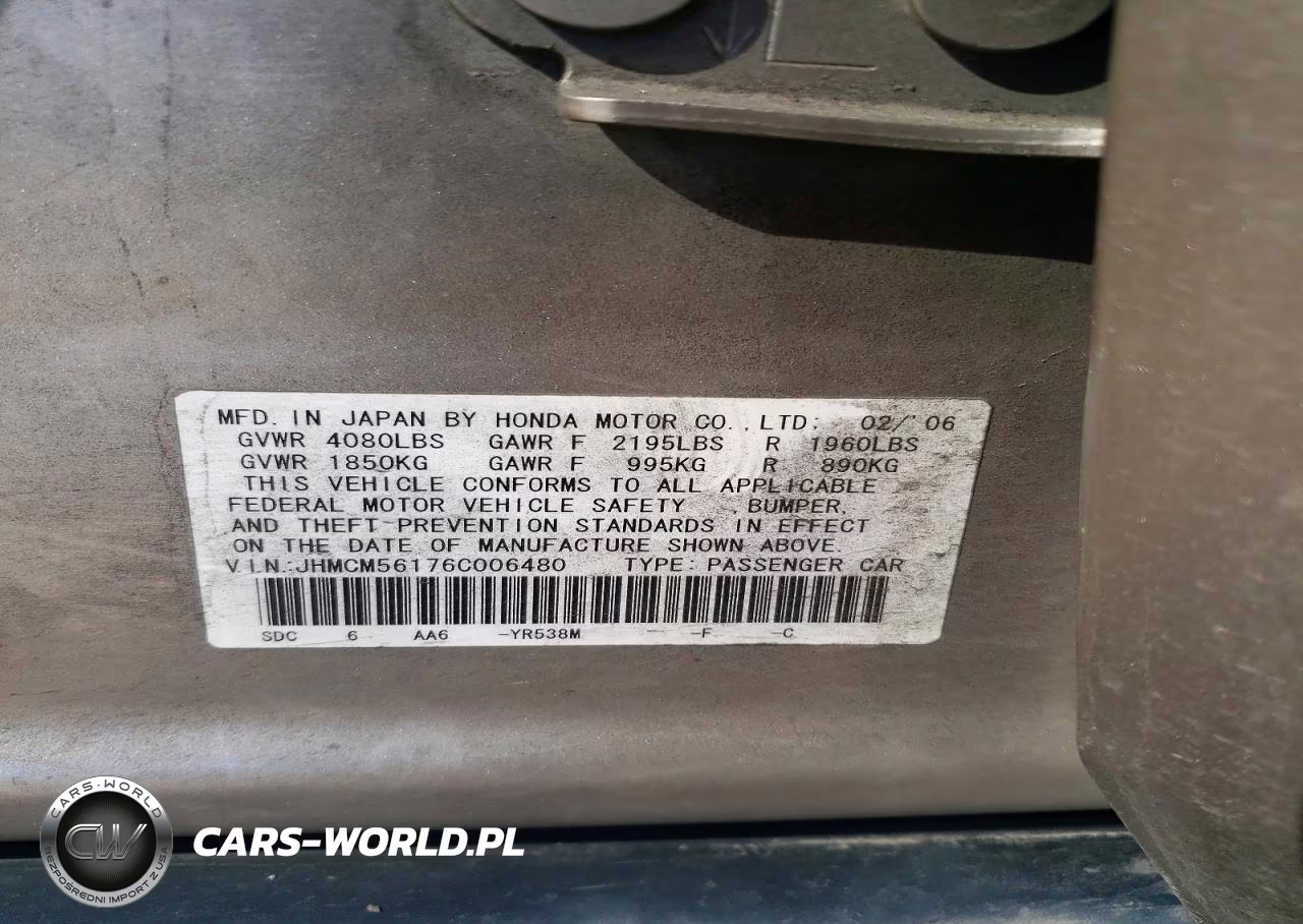 2006 Honda Accord Value VIN:JHMCM56176C006480 - 13