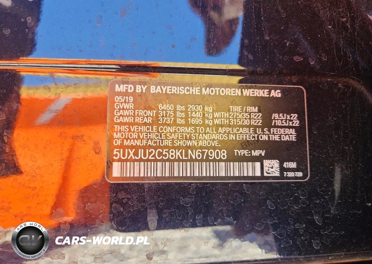 2019 BMW X5 xDrive50I VIN:5UXJU2C58KLN67908 - 14