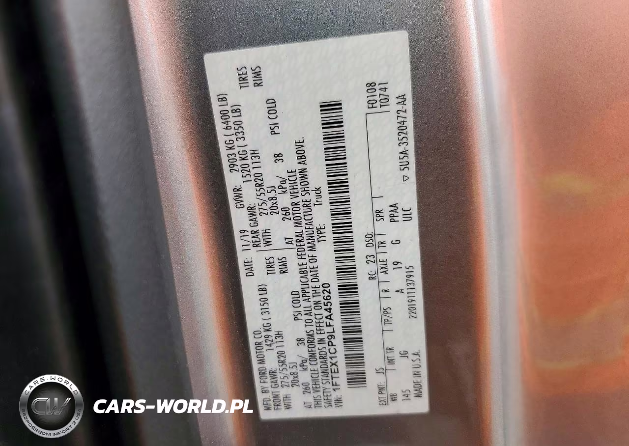 2020 Ford F150 Super Cab VIN:1FTEX1CP9LFA45620 - 12