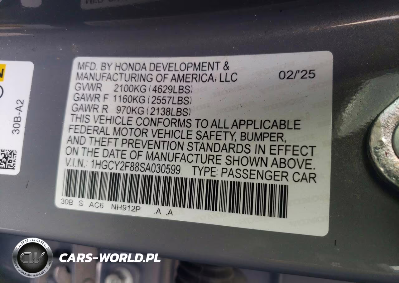 2025 Honda Accord Touring Hybrid VIN:1HGCY2F88SA030599 - 12