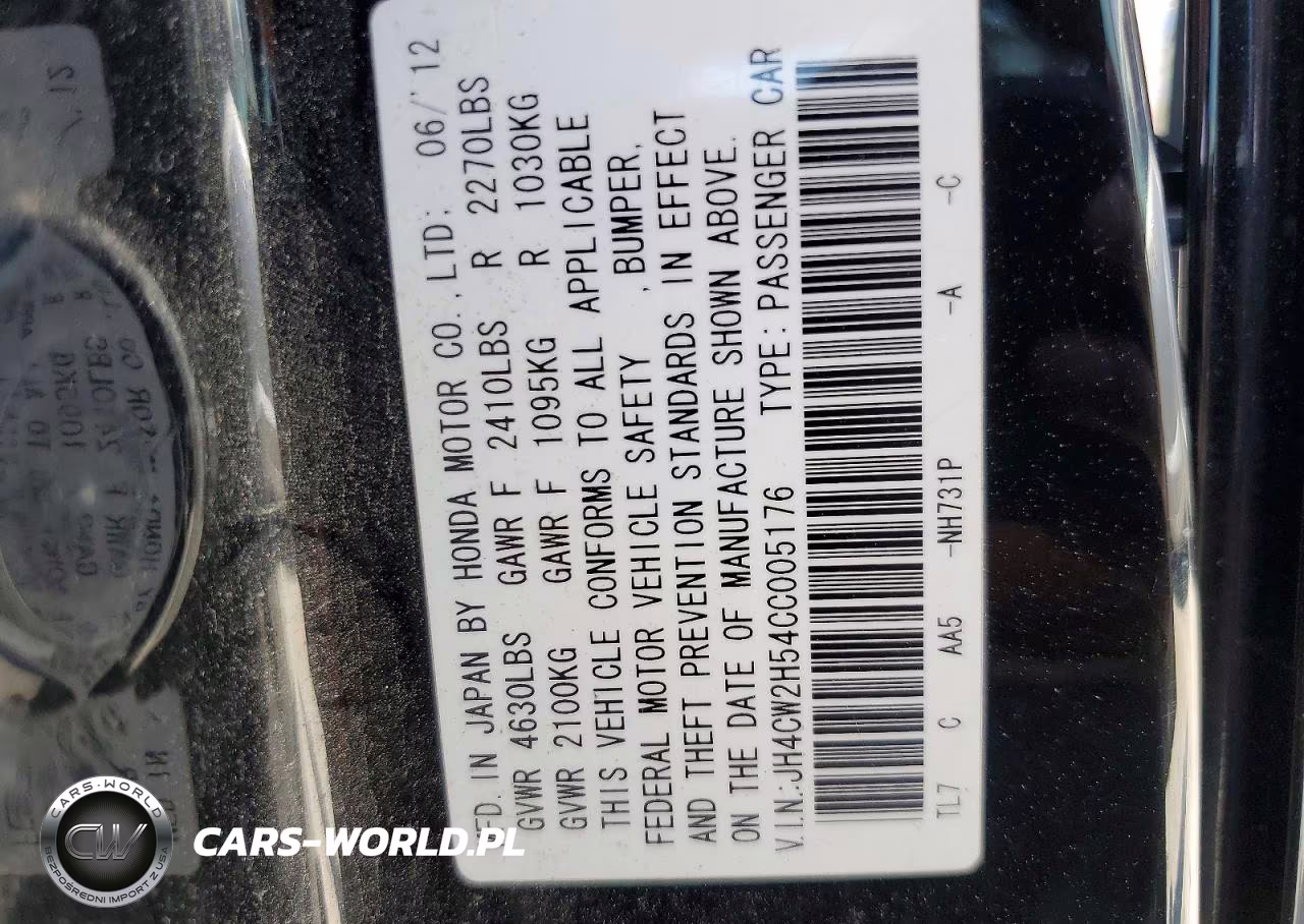 2012 Acura Tsx VIN:JH4CW2H54CC005176 - 13