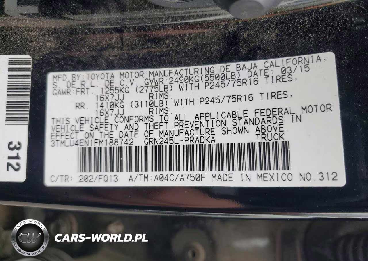 2015 Toyota Tacoma V6 VIN:3TMLU4EN1FM188742 - 12