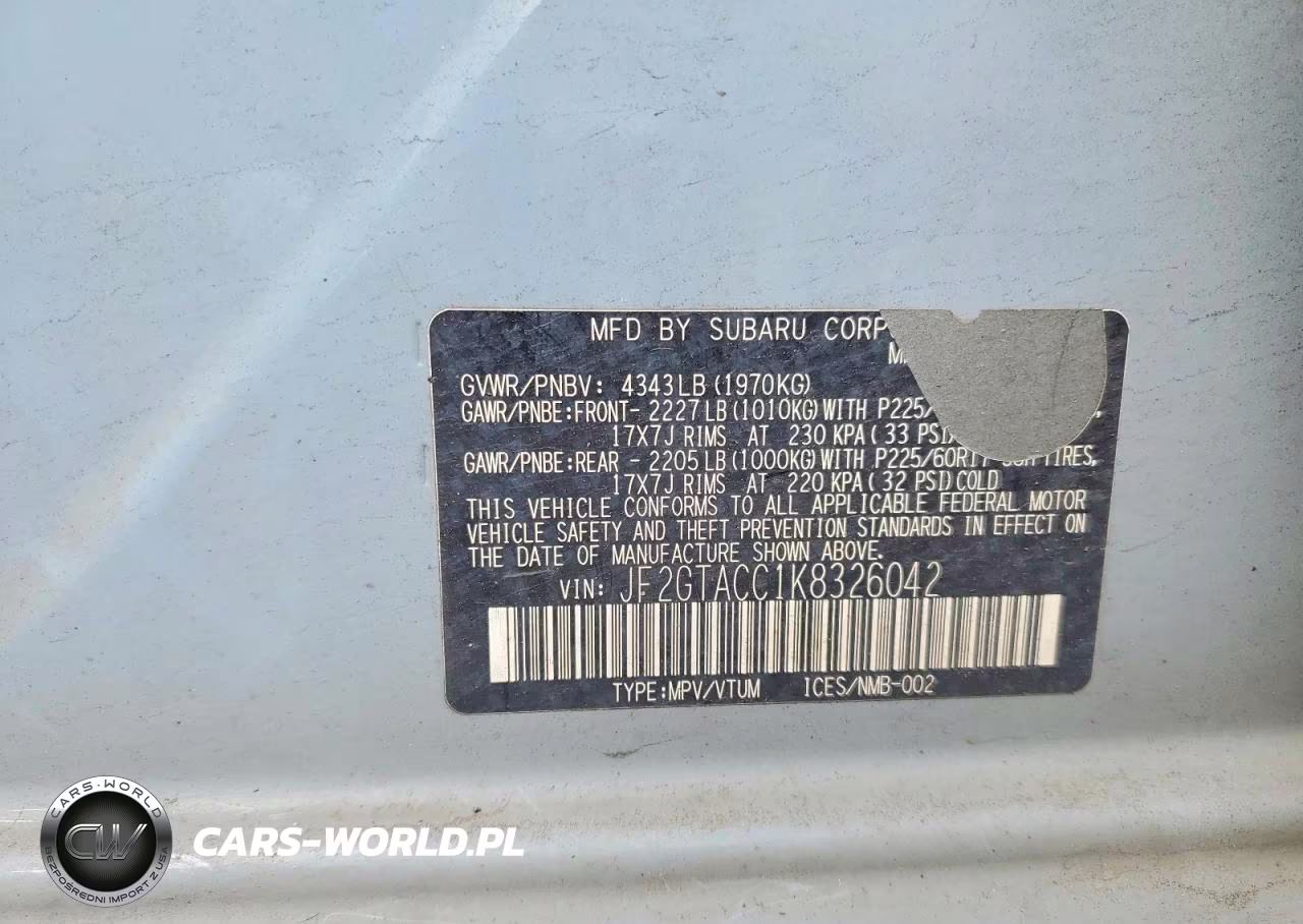 2019 Subaru Crosstrek Premium VIN:JF2GTACC1K8326042 - 12