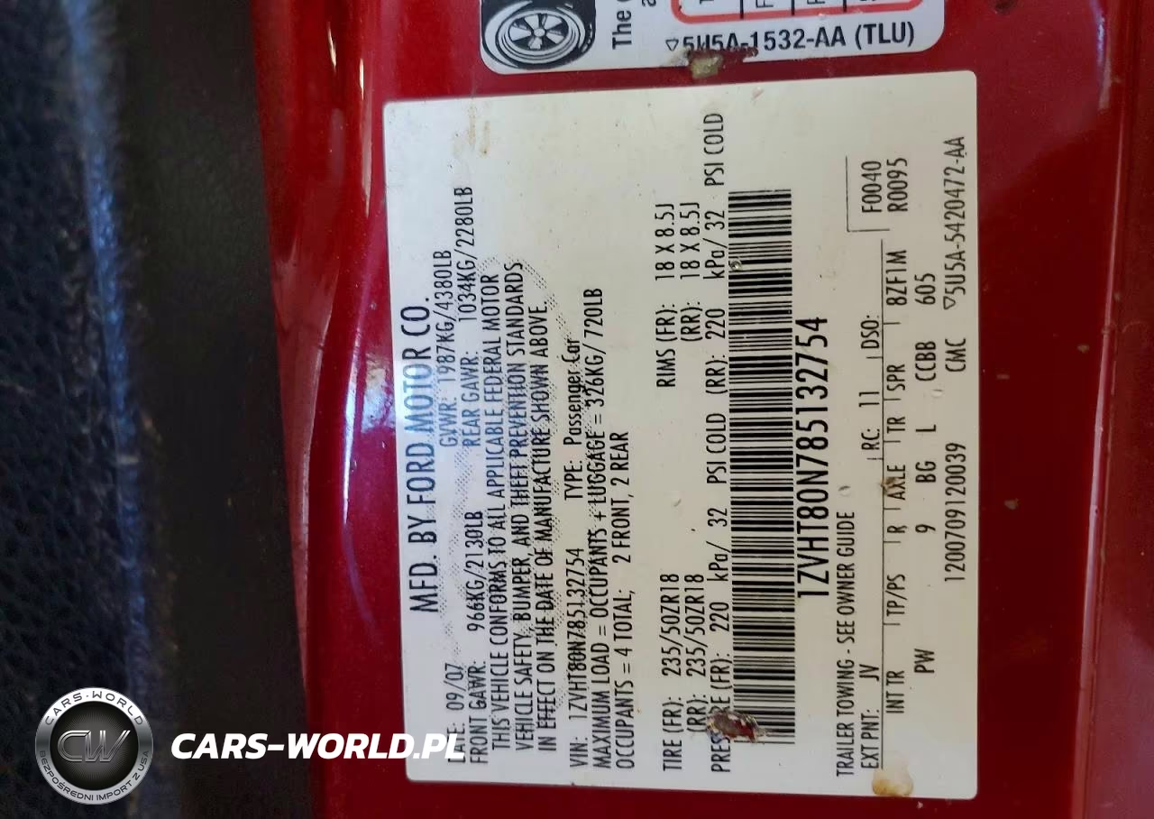 2008 Ford Mustang VIN:1ZVHT80N785132754 - 12