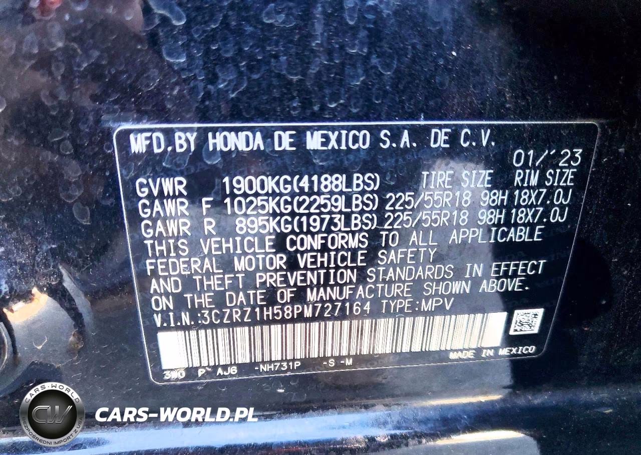 2023 Honda Hr-V Sport VIN:3CZRZ1H58PM727164 - 13