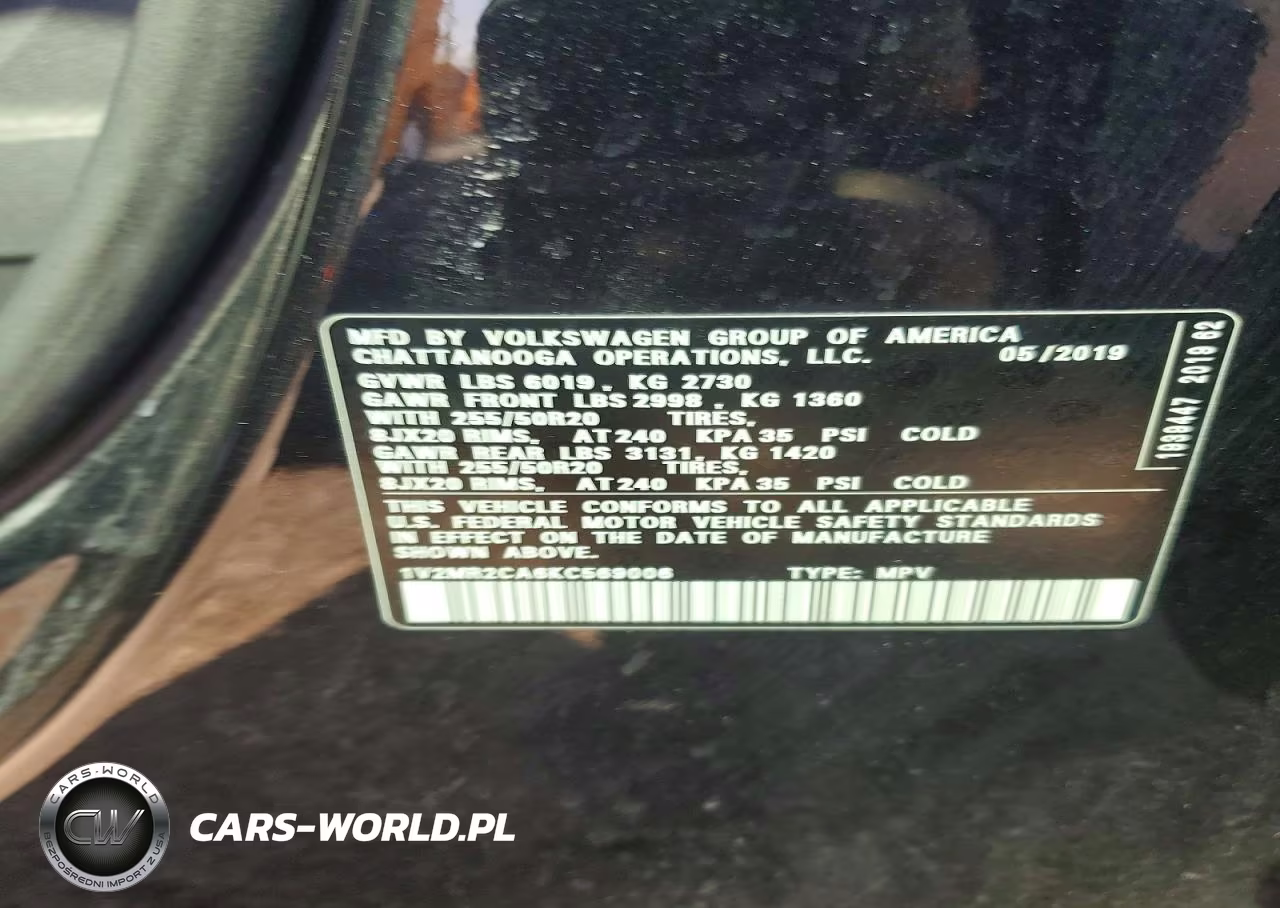 2019 Volkswagen Atlas Sel VIN:1V2MR2CA6KC569006 - 13