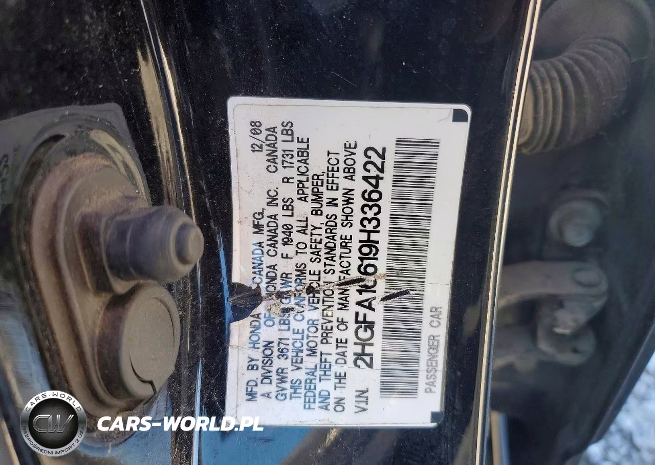2009 Honda Civic Lx-S VIN:2HGFA16619H336422 - 13