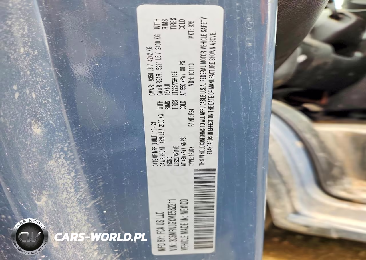 2021 Ram Promaster 3500 3500 High VIN:3C6MRVJGXME582211 - 12