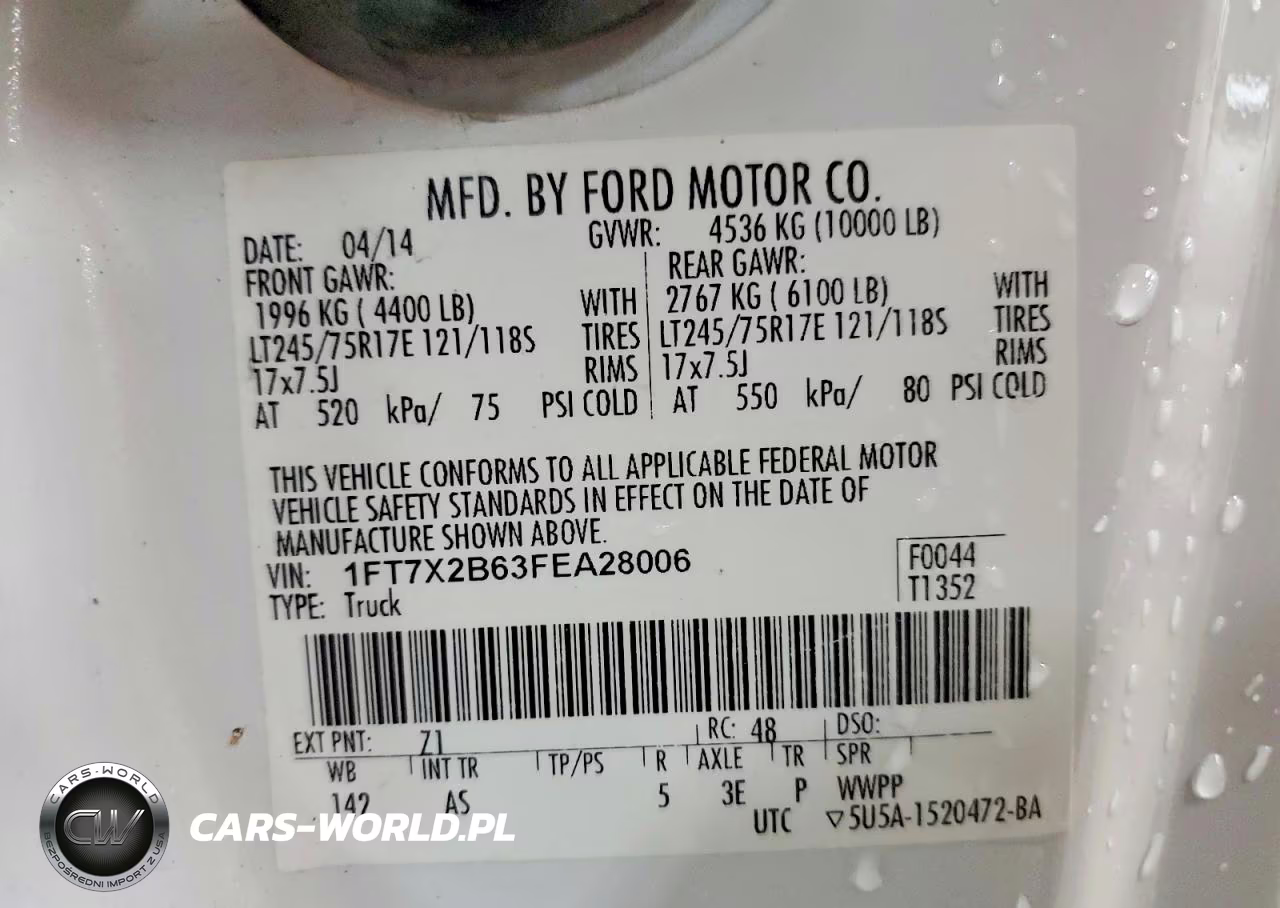 2015 Ford F250 Super Duty VIN:1FT7X2B63FEA28006 - 12