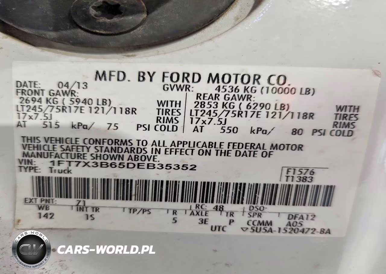 2013 Ford F350 Super Duty VIN:1FT7X3B65DEB35352 - 12