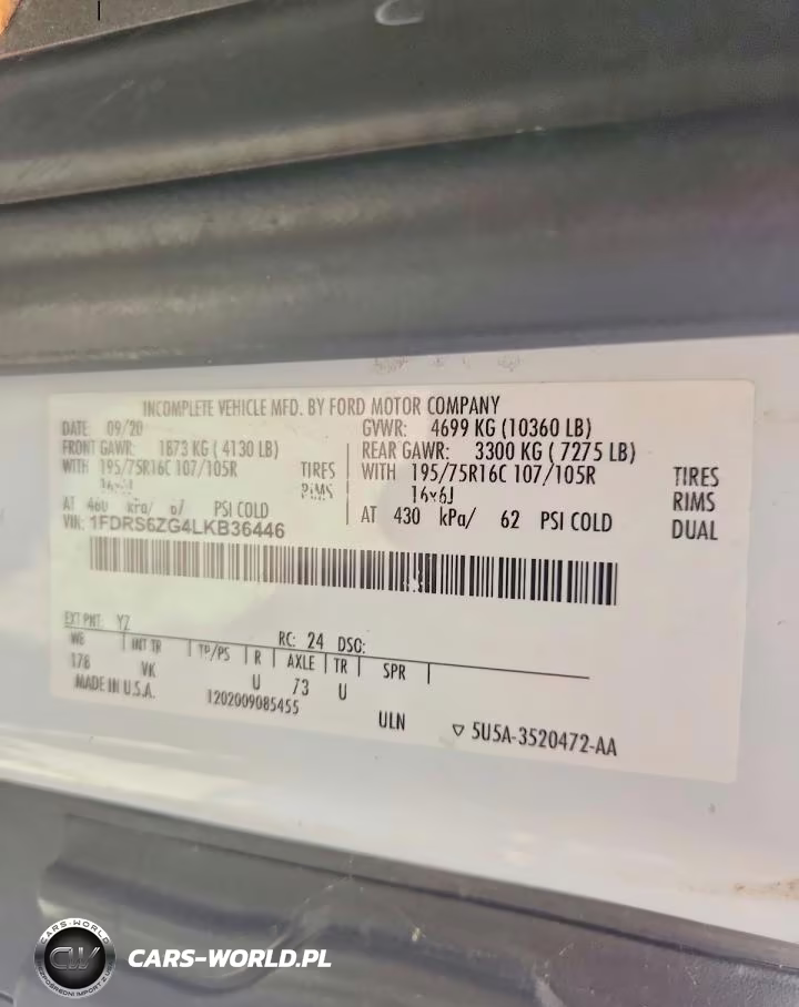 2020 Ford Transit T-350 Box Truck VIN:1FDRS6ZG4LKB36446 - 10