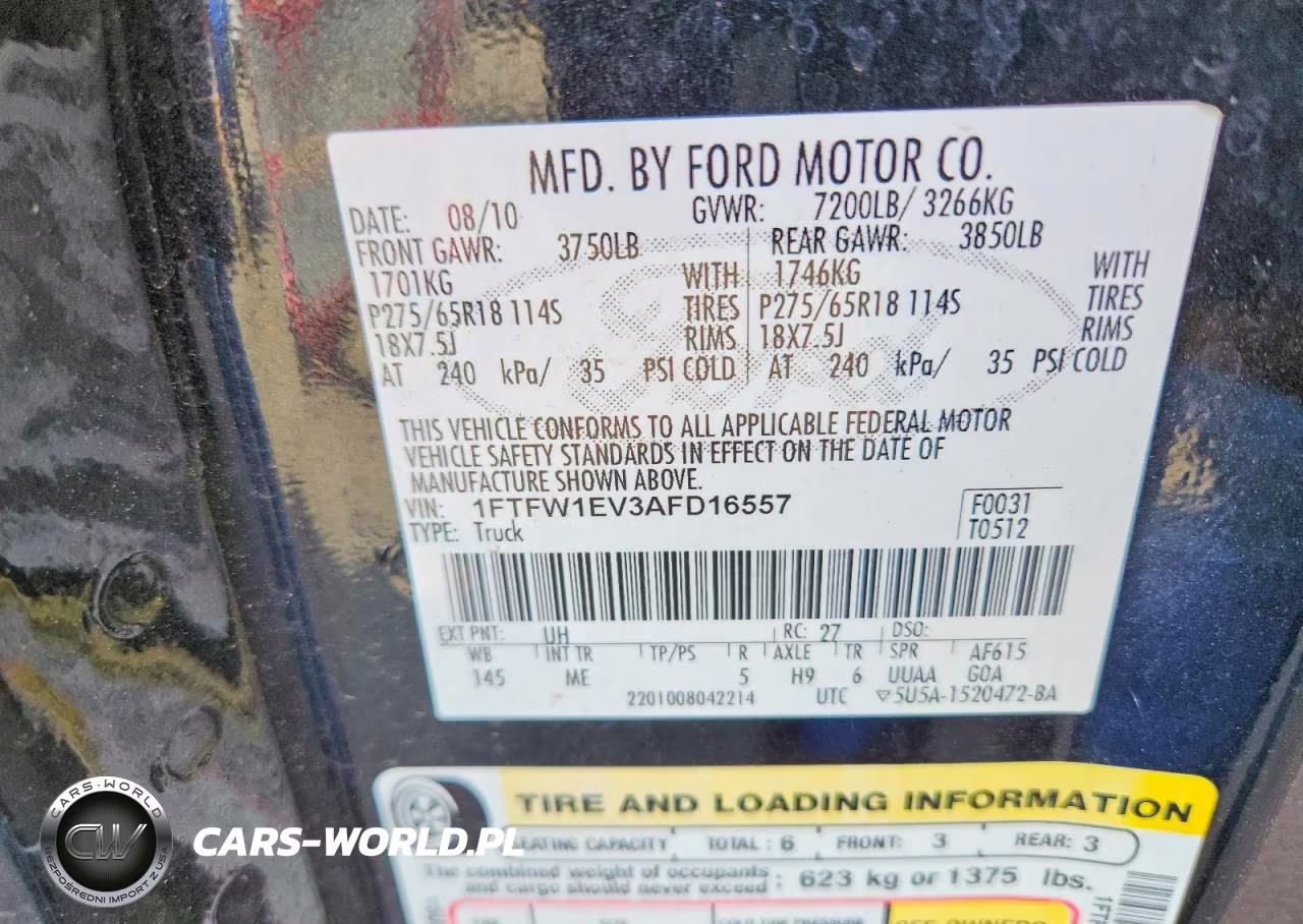 2010 Ford F150 Supercrew VIN:1FTFW1EV3AFD16557 - 12