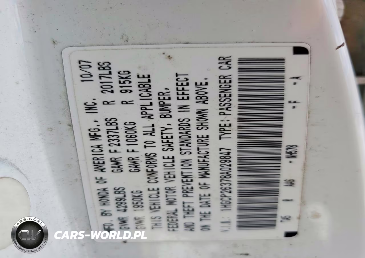 2008 Honda Accord Lx VIN:1HGCP26378A029847 - 13