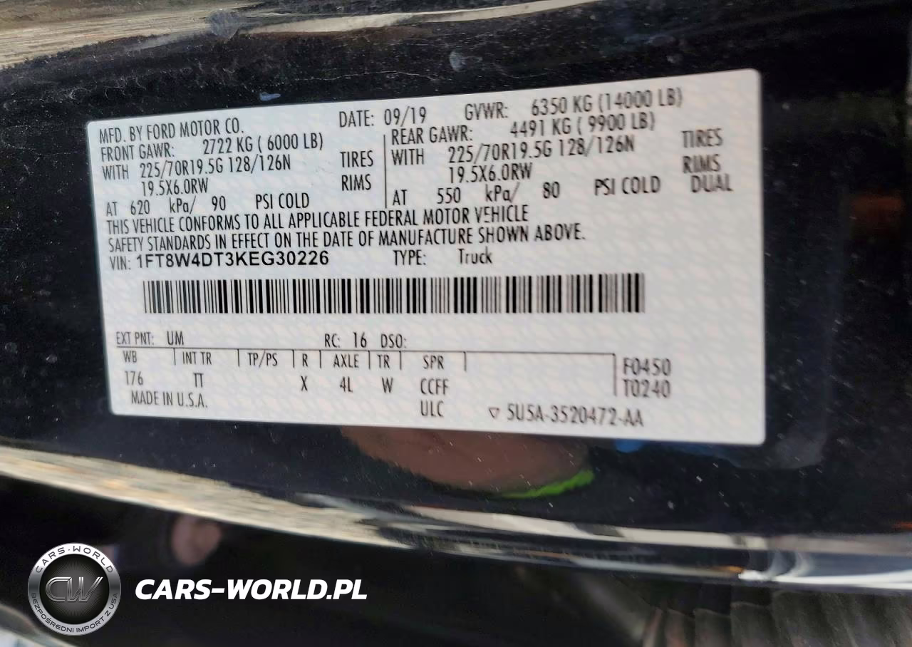 2019 Ford F450 Super Duty VIN:1FT8W4DT3KEG30226 - 14