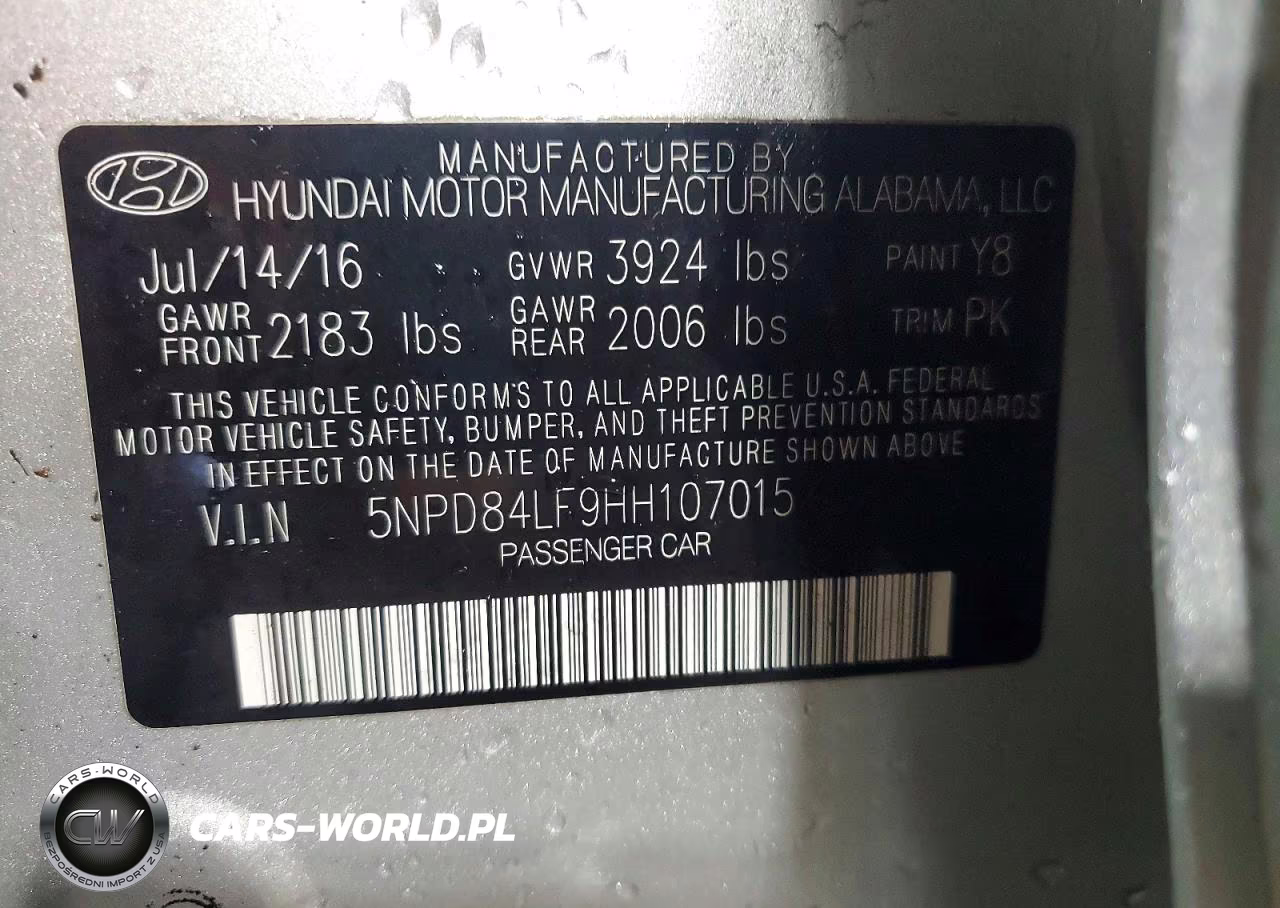 2017 Hyundai Elantra Se VIN:5NPD84LF9HH107015 - 12