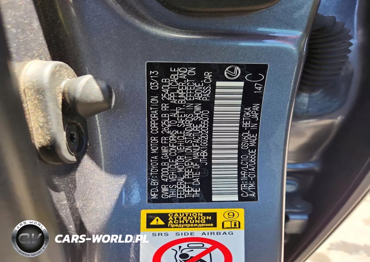 2013 Lexus Es 350 VIN:JTHBK1GG2D2055070 - 12
