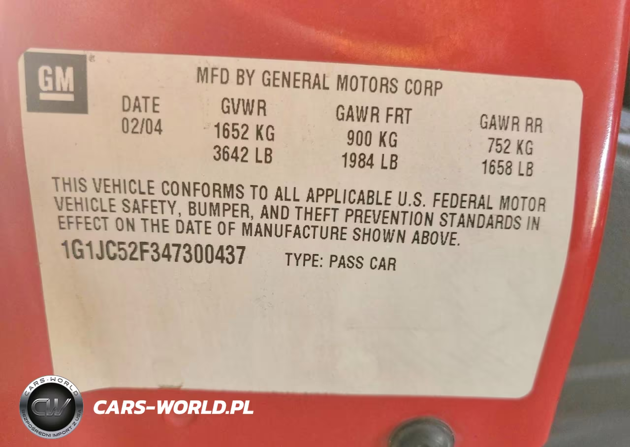 2004 Chevrolet Cavalier VIN:1G1JC52F347300437 - 12