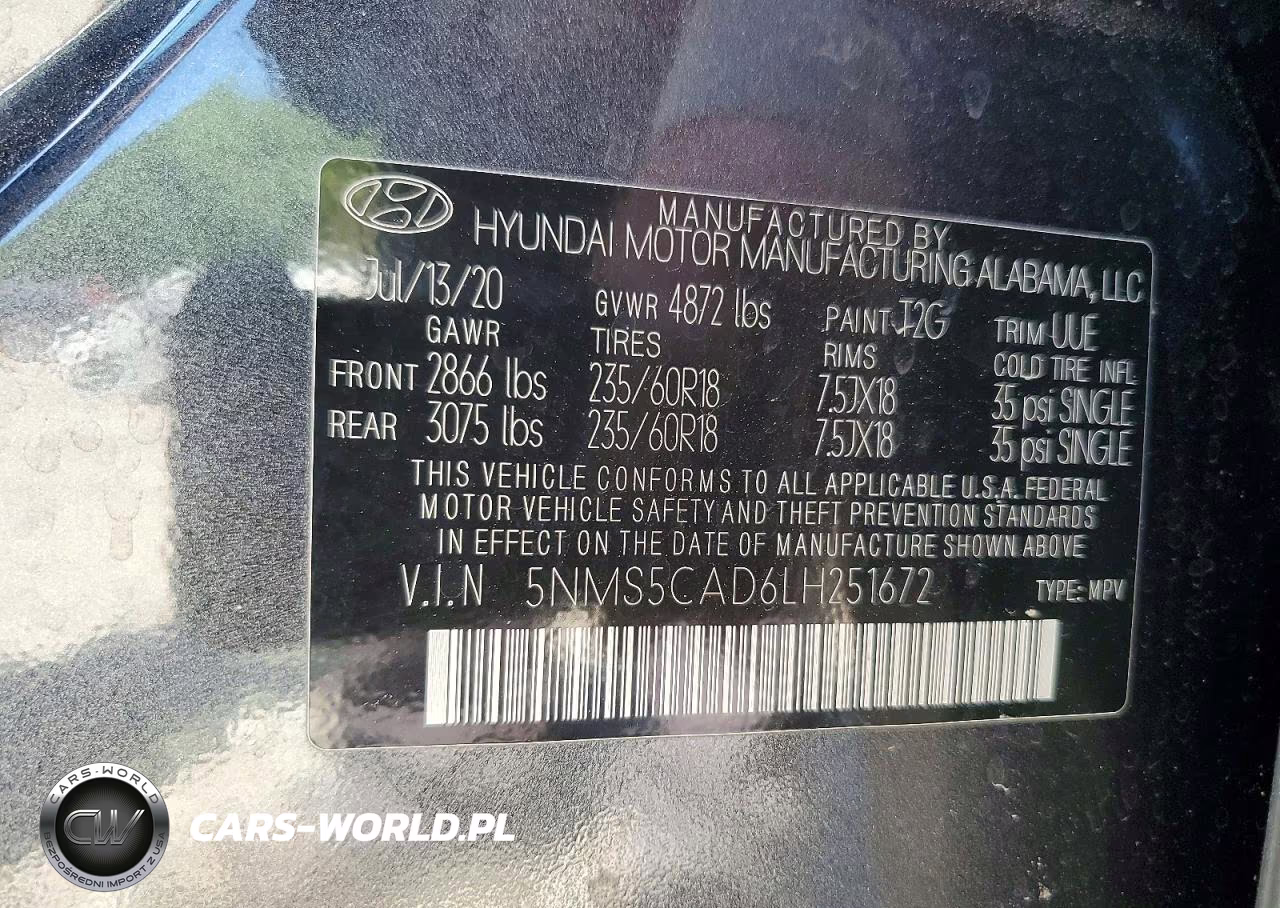 2020 Hyundai Santa Fe Limited VIN:5NMS5CAD6LH251672 - 13