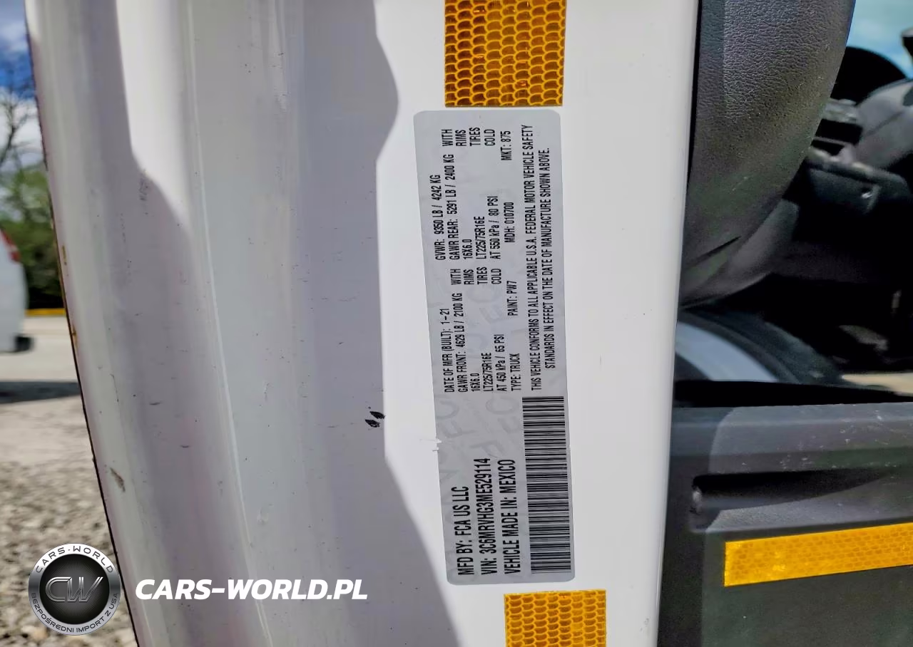 2021 Ram Promaster 3500 3500 High VIN:3C6MRVHG3ME529114 - 13