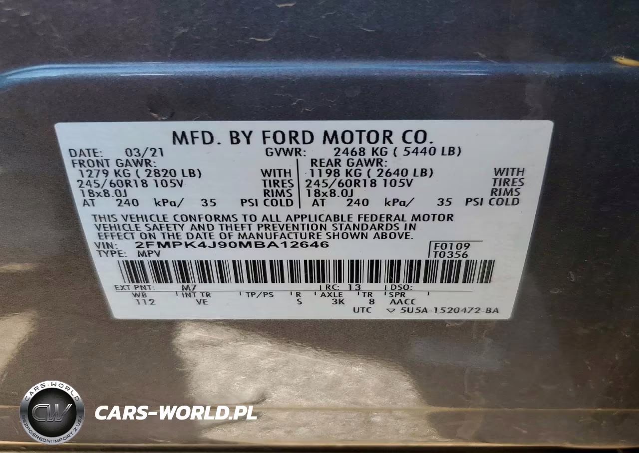 2021 Ford Edge Sel VIN:2FMPK4J90MBA12646 - 13