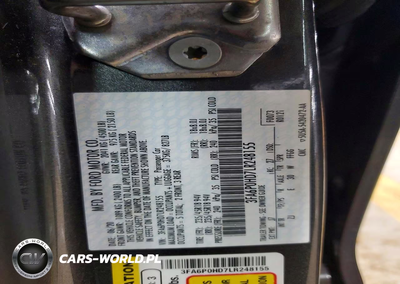 2020 Ford Fusion Se VIN:3FA6P0HD7LR248155 - 12