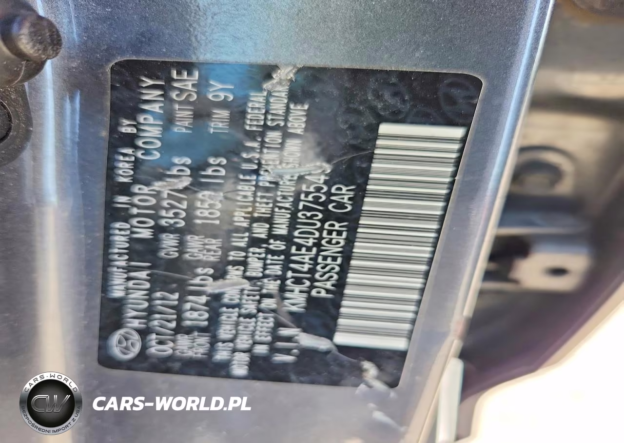 2013 Hyundai Accent Gls VIN:KMHCT4AE4DU375549 - 12