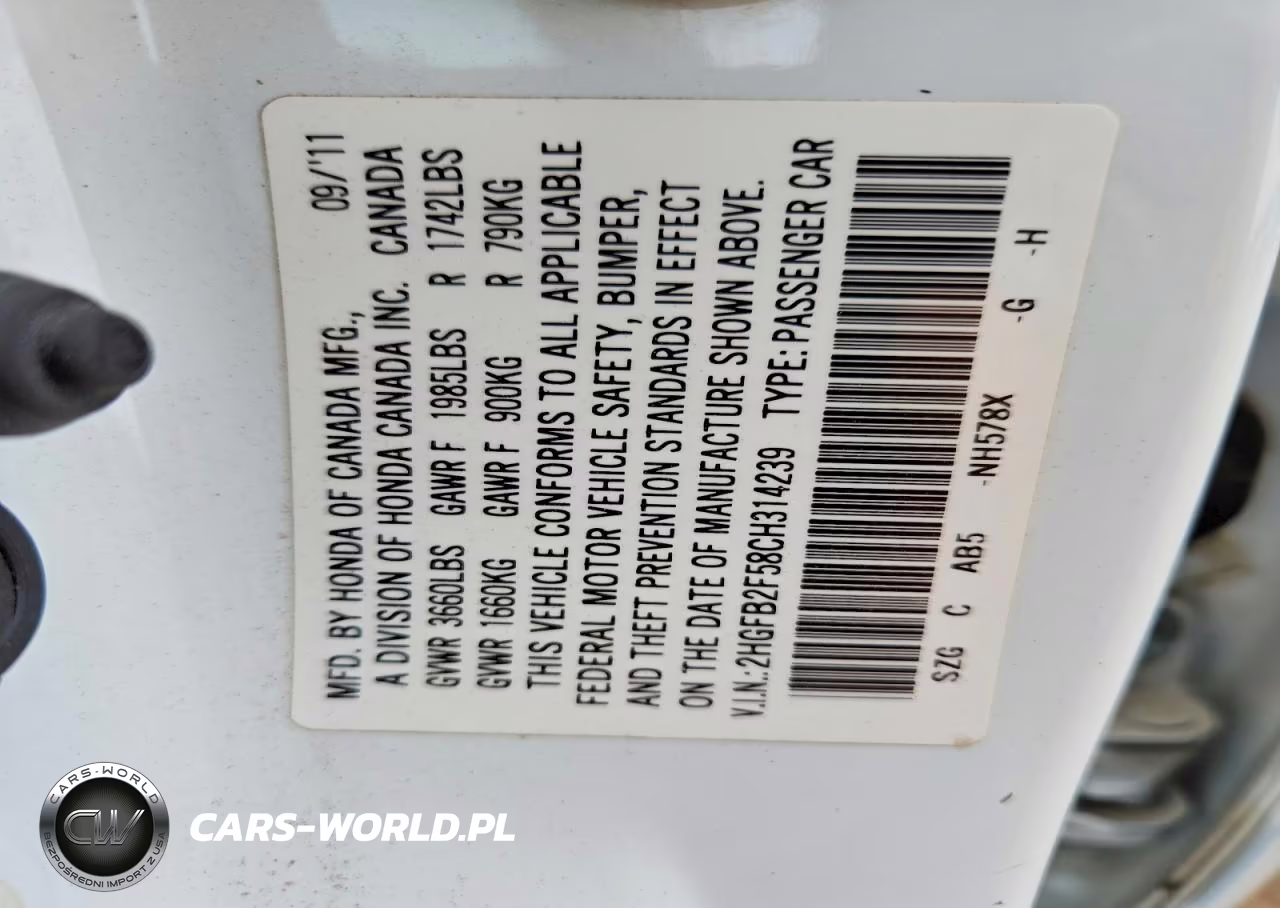 2012 Honda Civic Lx VIN:2HGFB2F58CH314239 - 13